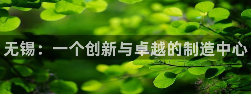 天辰娱乐文化：无锡：一个创新与卓越的制造中心